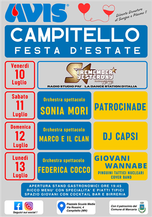 Avis Campitello - Festa d'estate -